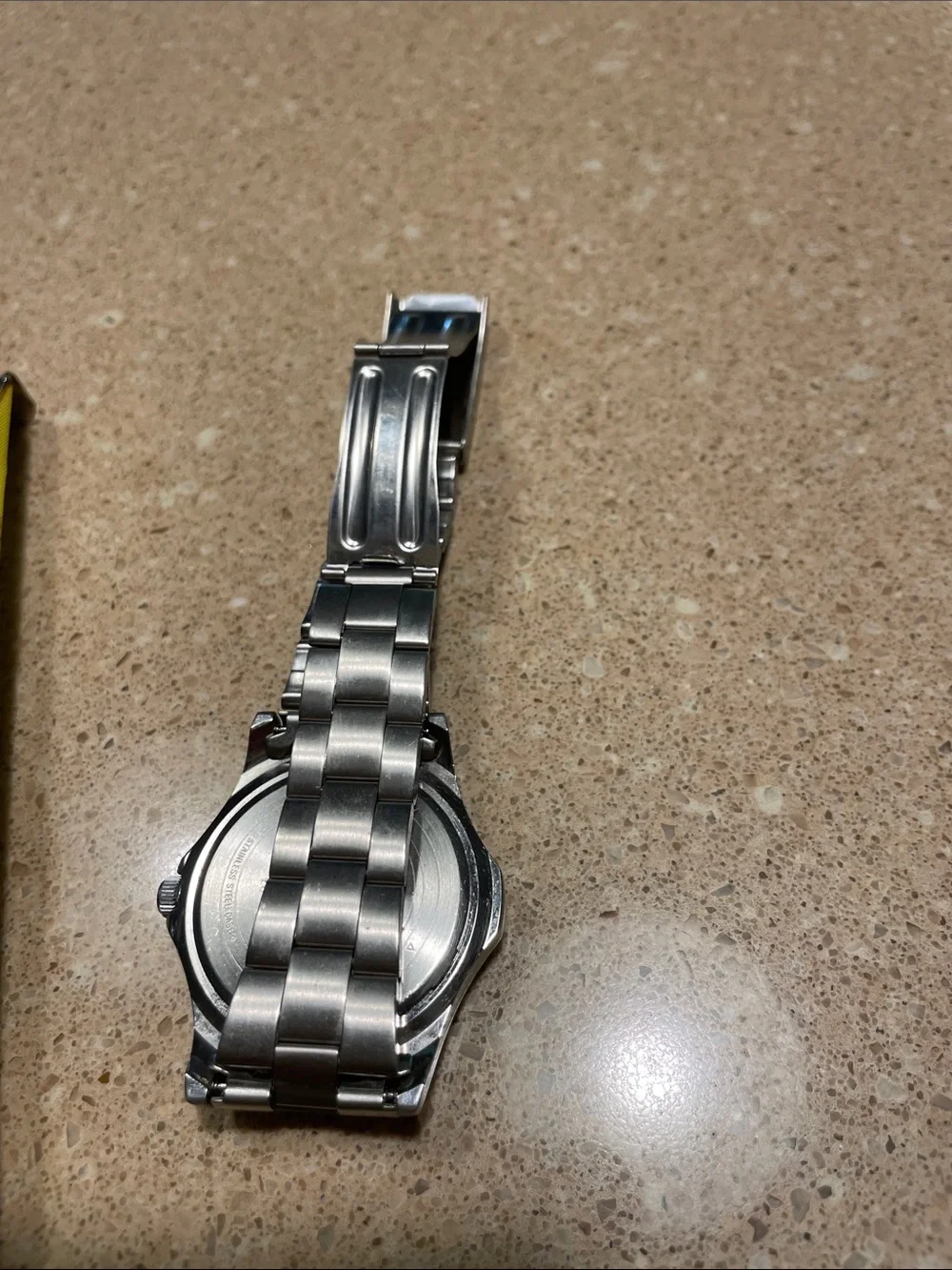 Timex Silver-Tone Watch with Blue Dial and Rotating Bezel